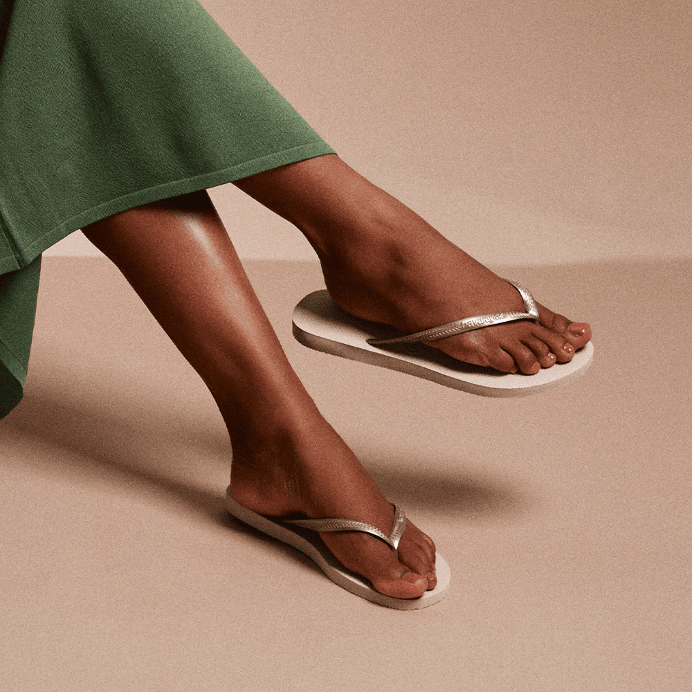 Women's Slim Flip Flops - Beige