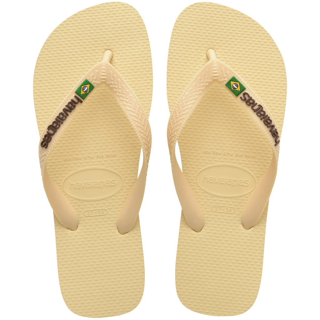 Women's Brazil Logo Flip Flops - BUTTERCREAM